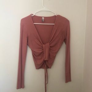 American Apparel Pink Wrap top